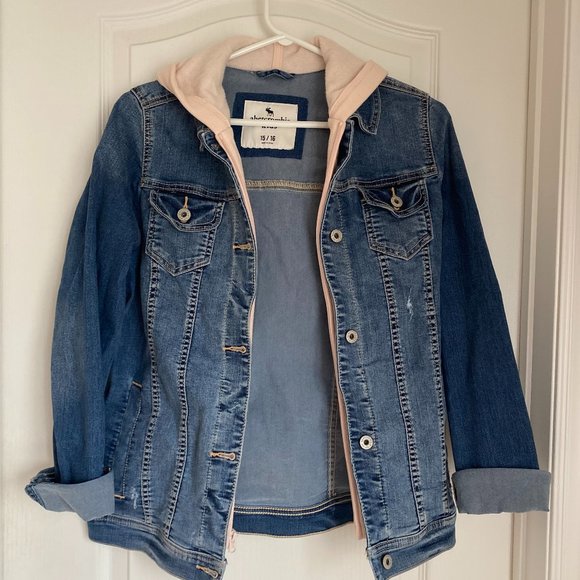 Abercrombie & Fitch Kids Jean Jacket with Hoodie - Picture 1 of 3
